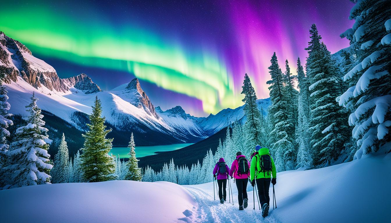 Northern Lights hiking trails near Trøndelag Norway